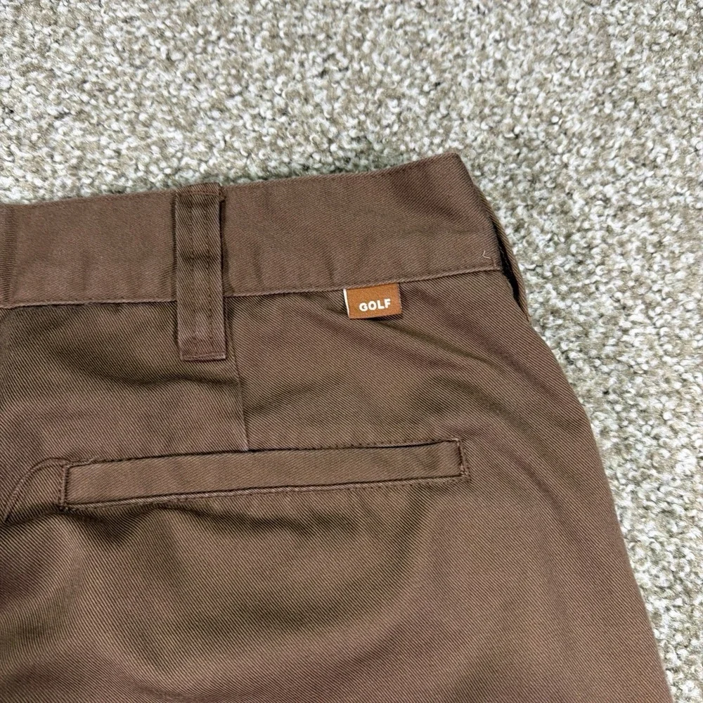 Golf Le Fleur Wang Brown Chino Pants Embroidered Size 34/30 Great Condition